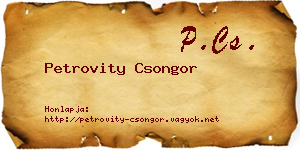 Petrovity Csongor névjegykártya